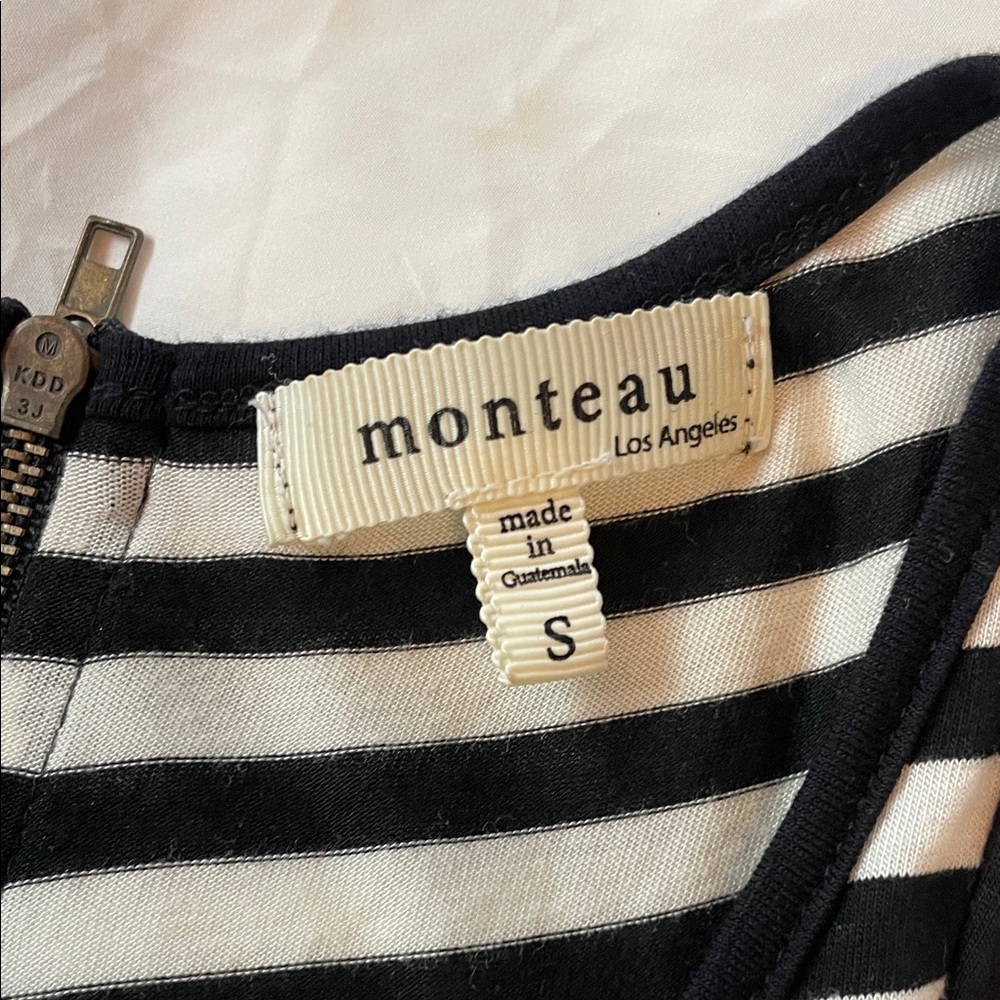 Striped Black and White Sleeveless Dress - Picture 3 of 6